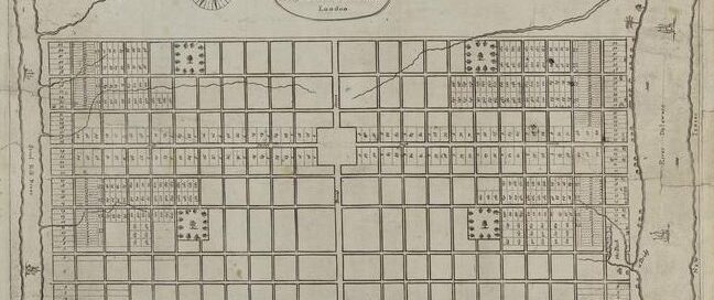 Image of Map drawn by surveyor Thomas Holme as the original plan for Philadelphia.